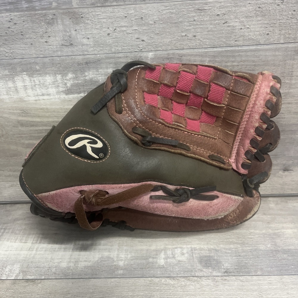Rawlings Fast Pitch Leather Softball Glove 12-Inch Brown/Pink Leather RHT